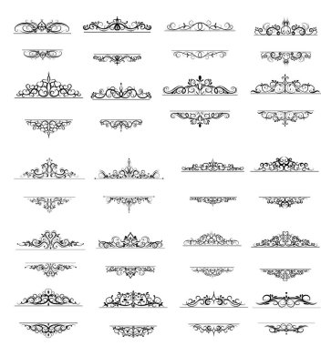 Vintage vektör girdap çerçeve kümesi