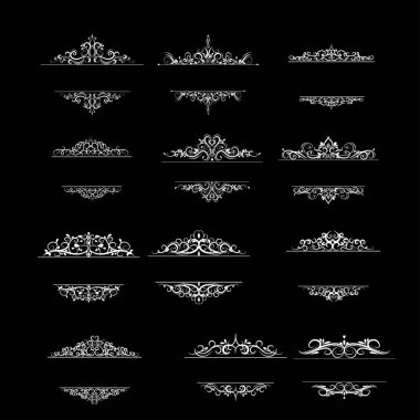 Vintage vektör girdap çerçeve kümesi