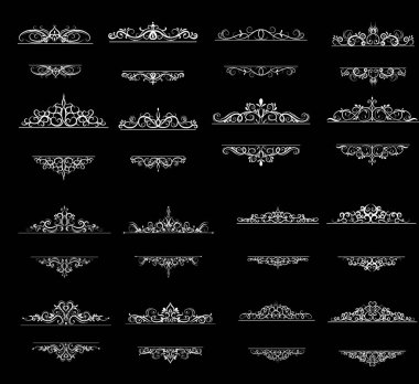 Vintage vektör girdap çerçeve kümesi