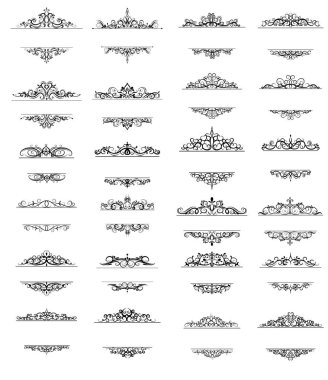 Vintage vektör girdap çerçeve kümesi