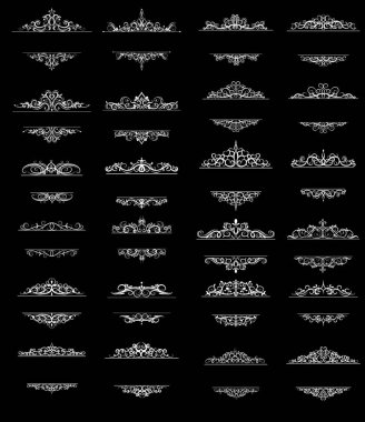 Vintage vektör girdap çerçeve kümesi