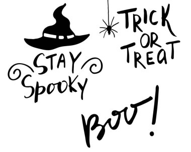 Cadılar Bayramınız Kutlu Olsun. Yaratıcı Hat el çekilmiş