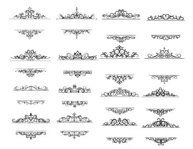 Vintage vektör girdap çerçeve kümesi