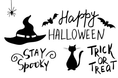 Cadılar Bayramınız Kutlu Olsun. Yaratıcı Hat el çekilmiş