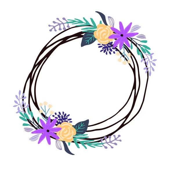 Ensemble de bouquet floral isolé sur fond blanc — Image vectorielle