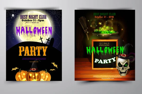 Cadılar Bayramı Partisi Davetiyesi ahşap duvar arka plan üzerinde