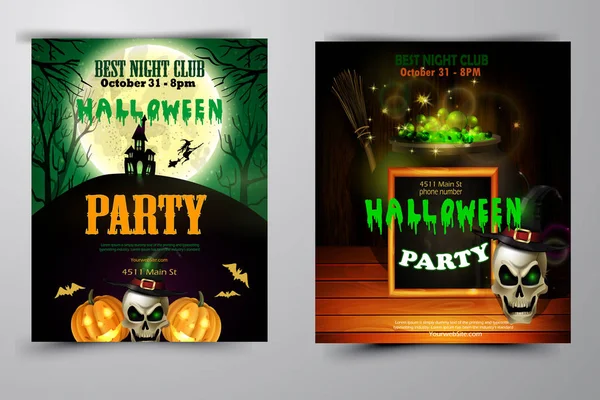 Cadılar Bayramı Partisi Davetiyesi ahşap duvar arka plan üzerinde