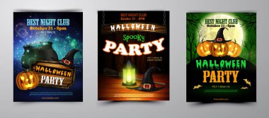 Cadılar Bayramı Partisi Davetiyesi ahşap duvar arka plan üzerinde