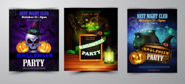 Cadılar Bayramı Partisi Davetiyesi ahşap duvar arka plan üzerinde