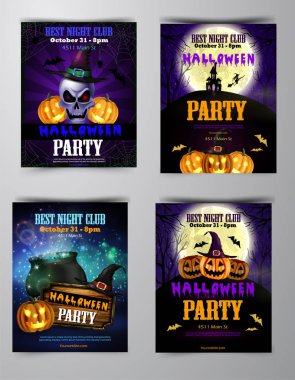 Cadılar Bayramı Partisi Davetiyesi ahşap duvar arka plan üzerinde