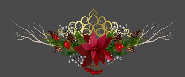 Kerstdecoratie geïsoleerd — Stockvector