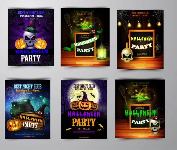 Cadılar Bayramı Partisi Davetiyesi ahşap duvar arka plan üzerinde