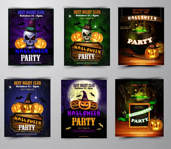 Cadılar Bayramı Partisi Davetiyesi ahşap duvar arka plan üzerinde