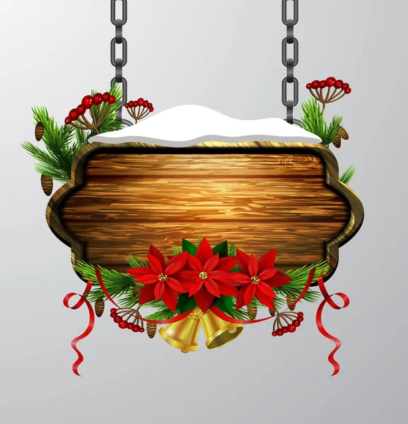 Vector tablero de Navidad de madera — Vector de stock