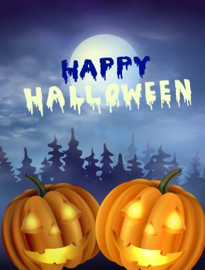 Cadılar Bayramı Balkabakları Ay ışığı altında