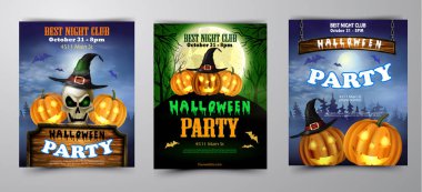 Halloween pumpkins ile dikey arka plan