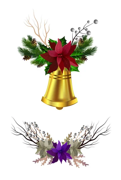 Ensemble de décoration de Noël — Image vectorielle