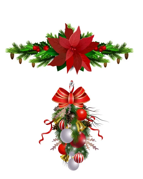 Conjunto de decoração de Natal — Vetor de Stock