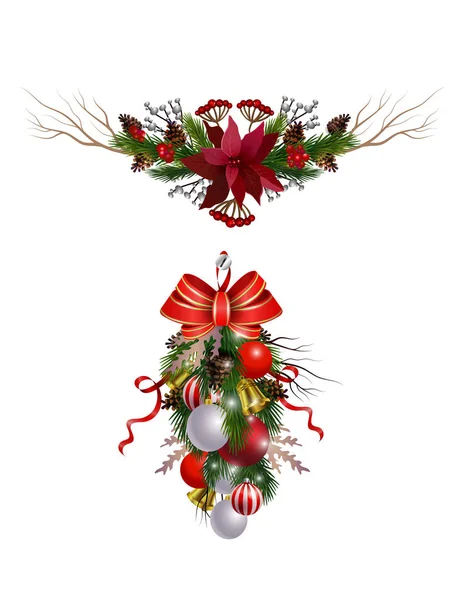 Zestaw świątecznych dekoracji — Wektor stockowy