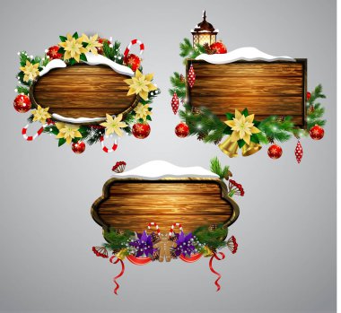Vektör ahşap Noel tahtası