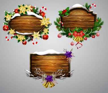 Vektör ahşap Noel tahtası