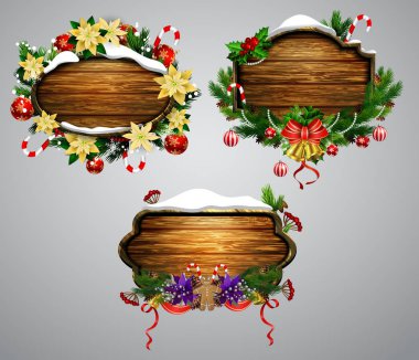 Vektör ahşap Noel tahtası