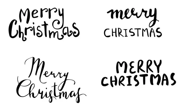 Set of Christmas lettering handwritten — Stock Vector