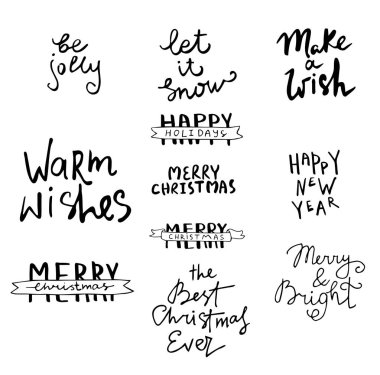 El yazısıyla yazılmış Noel yazı kümesi