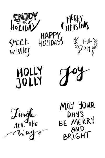 Conjunto de letras de Natal manuscritas — Vetor de Stock