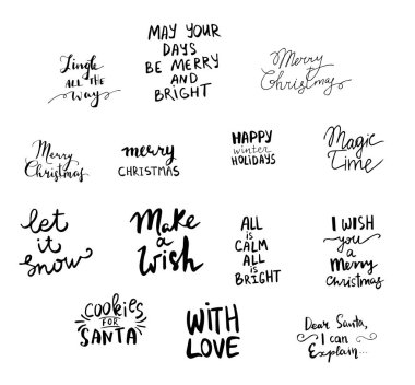 El yazısıyla yazılmış Noel yazı kümesi