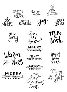 El yazısıyla yazılmış Noel yazı kümesi