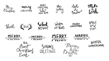 El yazısıyla yazılmış Noel yazı kümesi