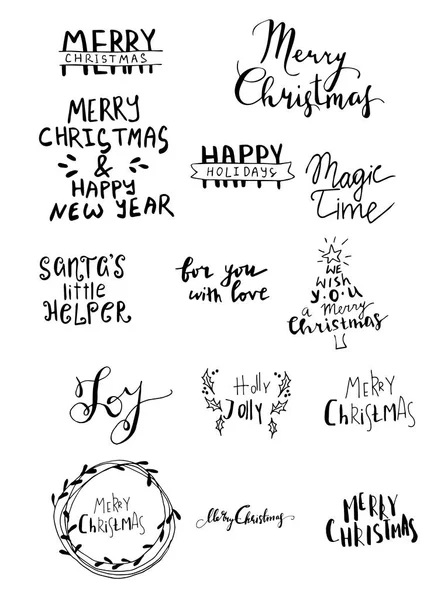 圣诞节字体手写一套 — 图库矢量图片