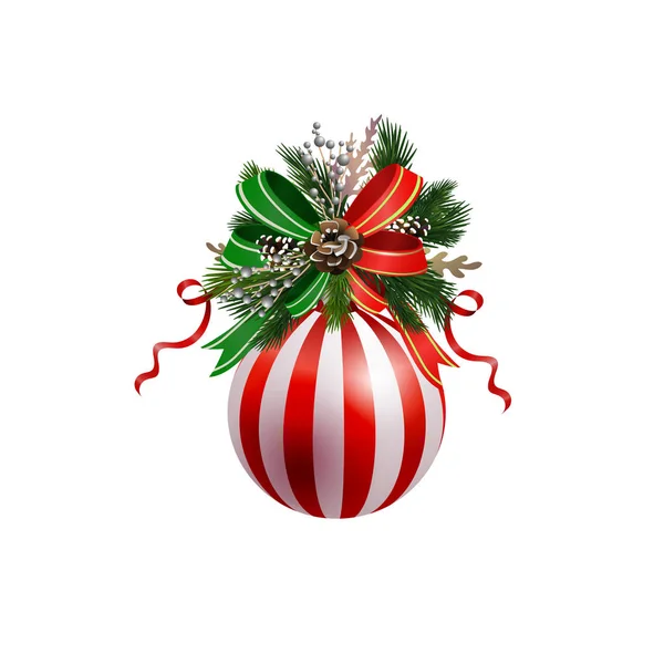 Świąteczne dekoracje świąteczne z gałęzi choinki — Wektor stockowy