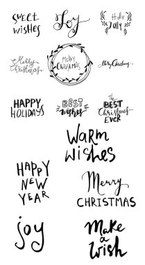 El yazısıyla yazılmış Noel yazı kümesi