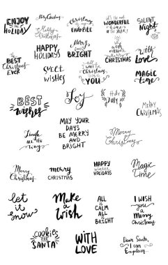 El yazısıyla yazılmış Noel yazı kümesi