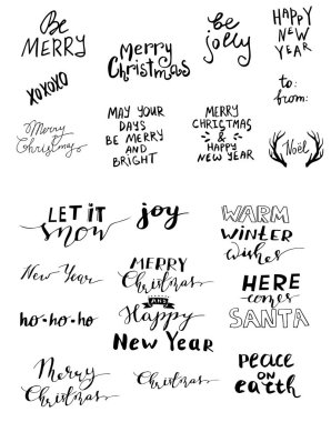 El yazısıyla yazılmış Noel yazı kümesi