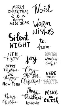 El yazısıyla yazılmış Noel yazı kümesi