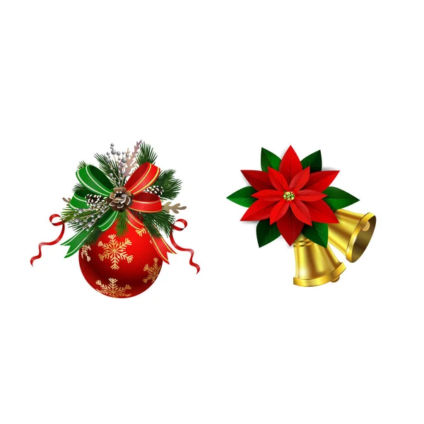 Slavnostní vánoční dekorace vánoční strom větví — Stockový vektor