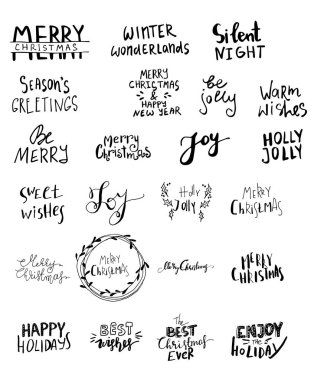 El yazısıyla yazılmış Noel yazı kümesi