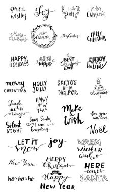 El yazısıyla yazılmış Noel yazı kümesi