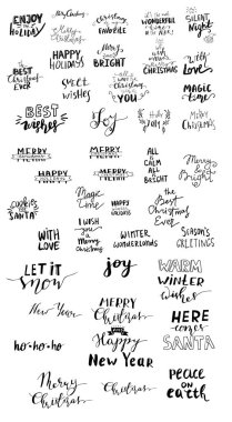 El yazısıyla yazılmış Noel yazı kümesi