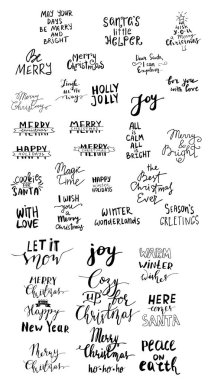 El yazısıyla yazılmış Noel yazı kümesi
