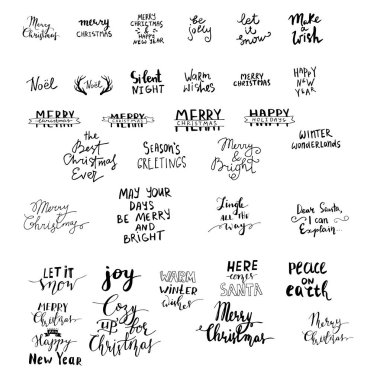 El yazısıyla yazılmış Noel yazı kümesi