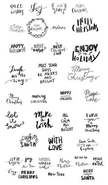 El yazısıyla yazılmış Noel yazı kümesi