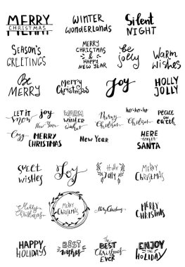 El yazısıyla yazılmış Noel yazı kümesi