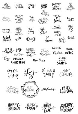 El yazısıyla yazılmış Noel yazı kümesi