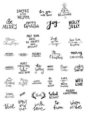 El yazısıyla yazılmış Noel yazı kümesi