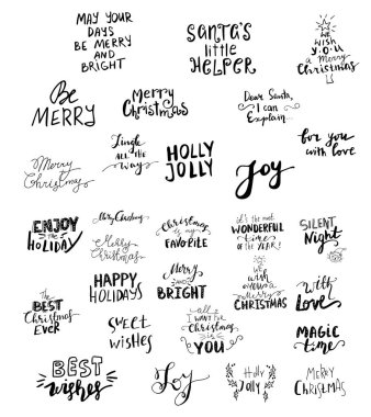 El yazısıyla yazılmış Noel yazı kümesi