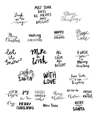 El yazısıyla yazılmış Noel yazı kümesi